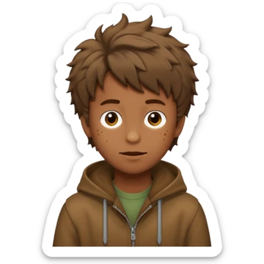 Felix Freckles straykids emoji shaggy hair the color browm sticker