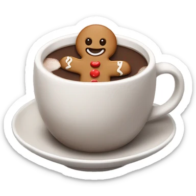 Gingerbread man in hot cocoa  sticker