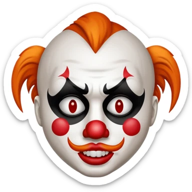 The simple Insane Clown Posse face makeup on a simple round emoji sticker