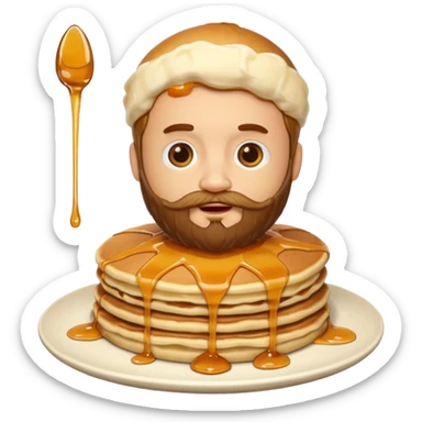 pancake with a beard sticker