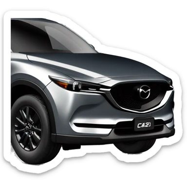 mazda cx5 2024 polymetal grey with black rims frontal close up sticker