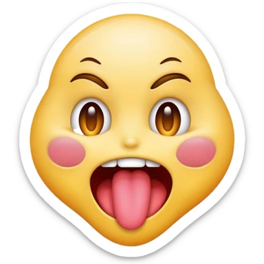 Freaky Moaning emoji with tongue out emoji sticker