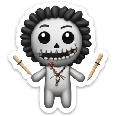 Voodoo doll with pins sticker