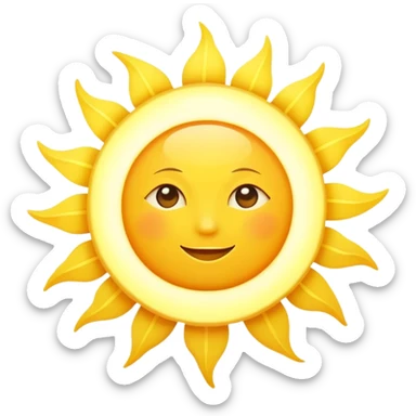 simple sun without face, just a yellow circle with rays sticker