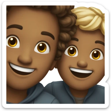 smiling duo portrait meme sticker