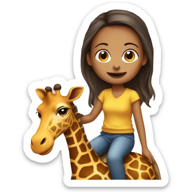 girl on a giraffe  sticker