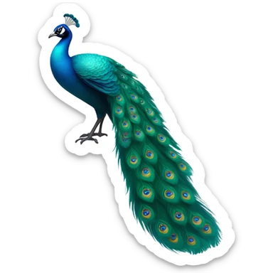 teal peacock sticker
