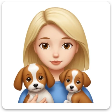 girl and dog posing cute sticker