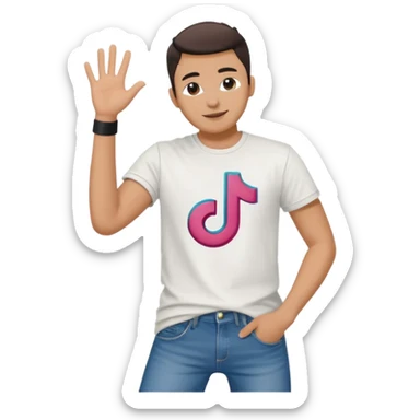 tiktok dance half body sticker