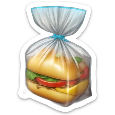 food packed in airtight foil, side angle sticker