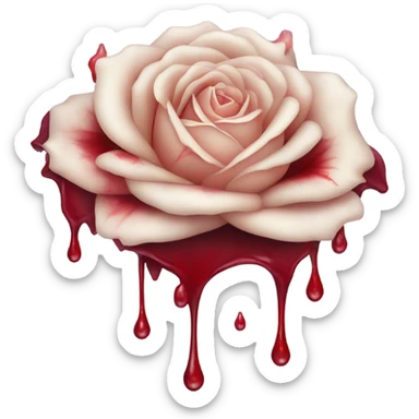 dark rose with blood dripping  sticker