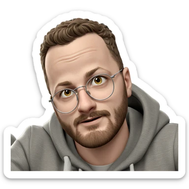 handsome boy in grey hoodie sticker