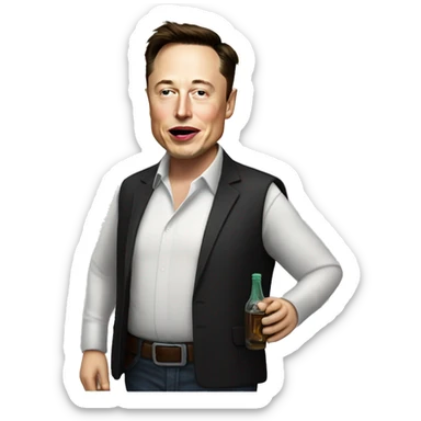 elon musk driking sticker