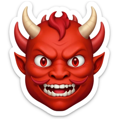 Creppy devil and shushing sticker