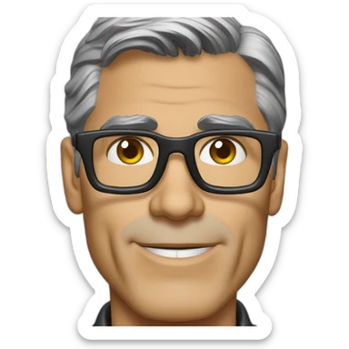 George clooney innovation consultantwearing glasses sticker