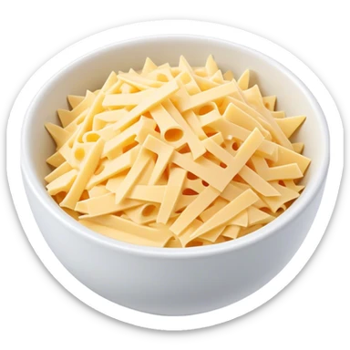 shredded white cheese in a bowl sticker