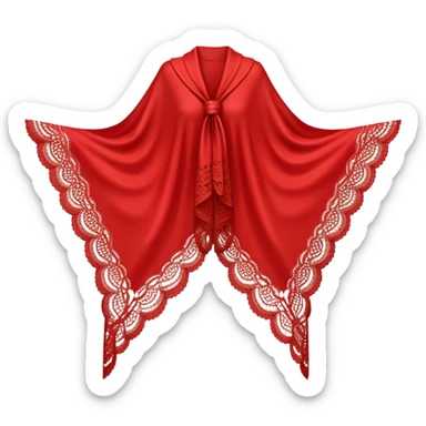 A simple red lace shawl with a delicate design sticker