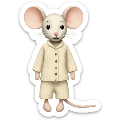 maileg fabric mouse in pajamas sticker