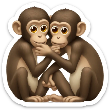 Two monkeys kissing sticker