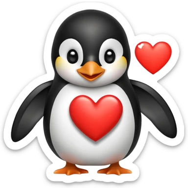 Pingüino enamorado  sticker