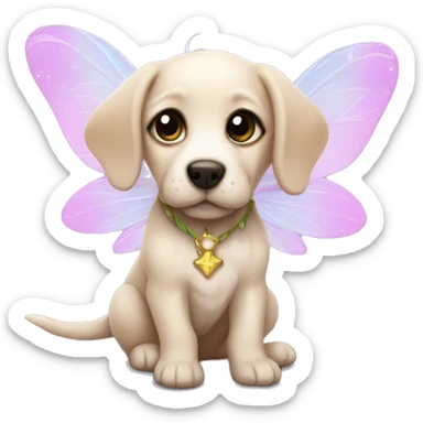Puppy fairy sticker