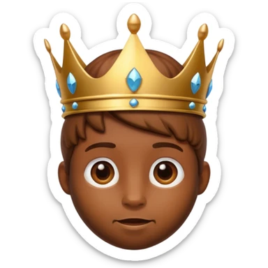 There is a hazelnut with a crown on his head sticker