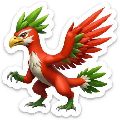 Blaziken-Sceptile-Hawlucha-fusion sticker