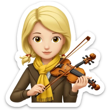 Violinist + yellow scarf. sticker