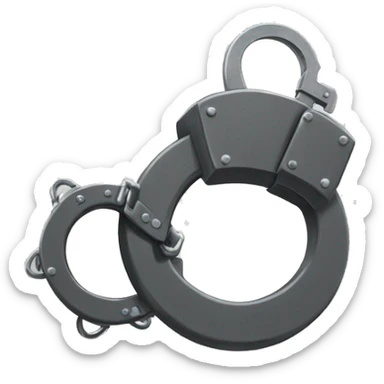 Fuzzy handcuffs sticker