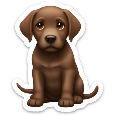 Cute brown labrador puppy sticker