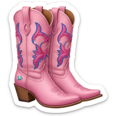 pink cowgirl boots sticker