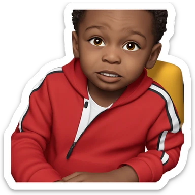 dark-skinned boy looking at viewer sticker