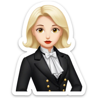 woman polish tailcoat politician sticker