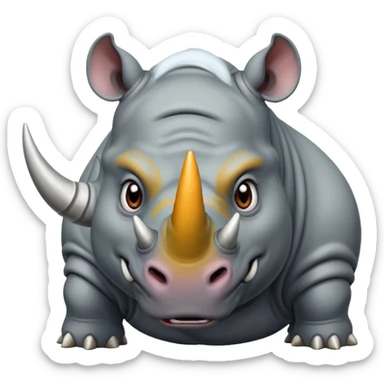 angry rhinoceros sticker