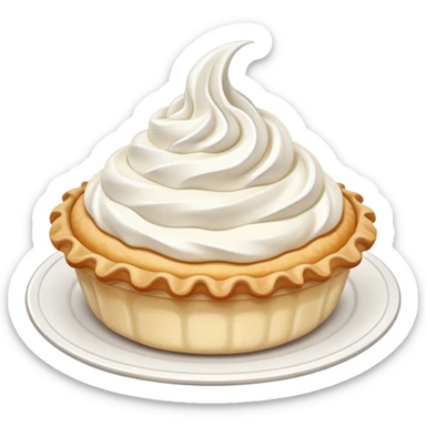 cream pie dessert with whipped cream sticker