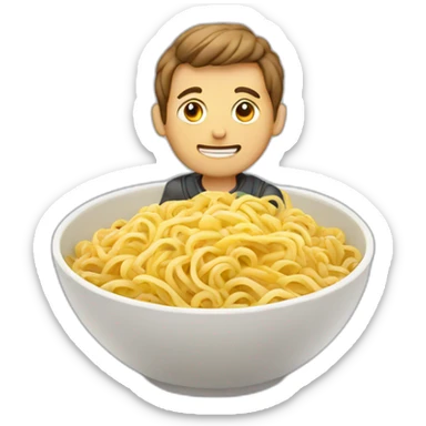 A person on his noodles  sticker