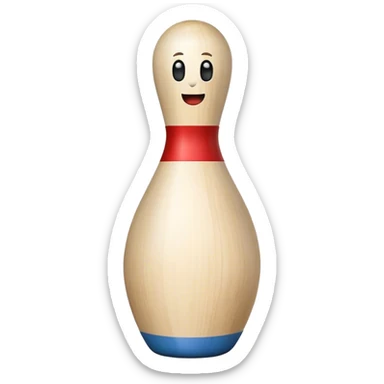 a wooden bowling pin sticker