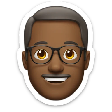 Full face happy man with glasses sticker