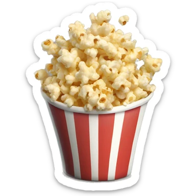 Popcorn in a striped cup with a TV sticker