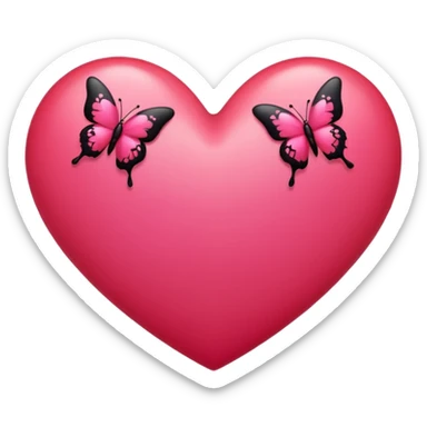 Really cool heart emoji for my sexy girlfriend that’s mainly  red & black. With just super super tiny hot pink butterflies on it.  sticker