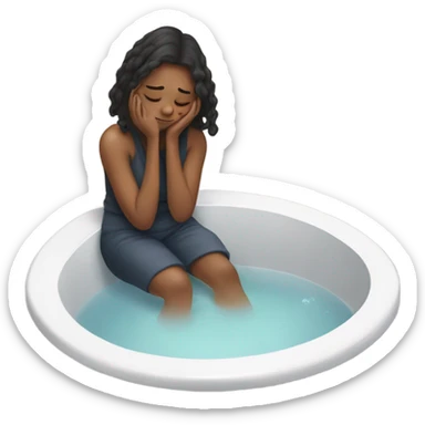 Sad women on the bathroom  sticker