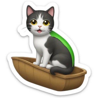 cat ride a bile sticker