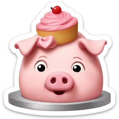 Pig cake pig sticker