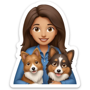 Gorgeous Latina photographer with cute collie dog sticker