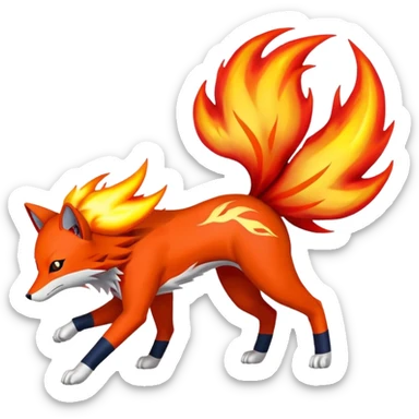 Naruto nine tailed fox, flames, aura sticker