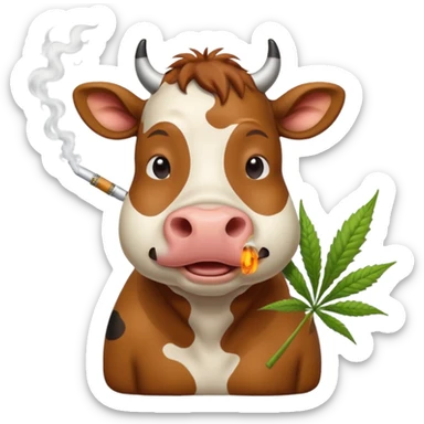 cow smoke weed sticker
