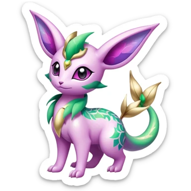Shiny Exotic Cute Adorable Majestic Ethereal Sparkly Flygon-Espeon-Leafeon-Shaymin-Hybrid-Creature with pattern-markings sticker