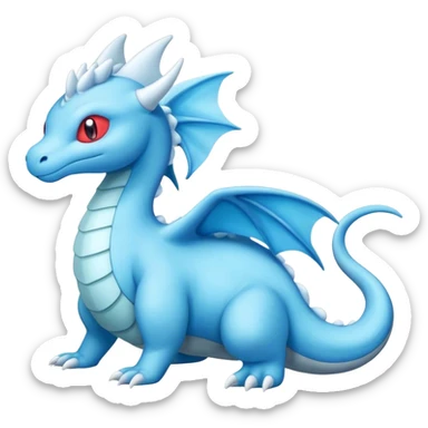 Fluffy celestial salamence-dragonair-hybrid, full body sticker