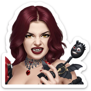 vampire girl with jewelry sticker