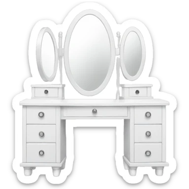 White Makeup vanity sticker